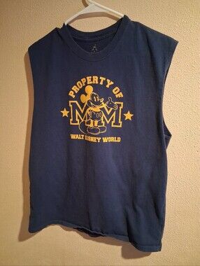 Walt Disney World by Hanes Property of Mickey Mouse Black Mens Muscle Shirt L